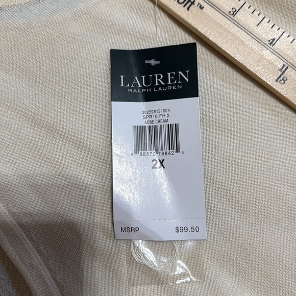 Ralph Lauren Cream Sleeveless Top Relaxed Fit Ivory Sz 2X - Picture 12 of 12